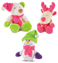 Jeffers Plush Bright Winter Pals Squeaker Dog Toys, 3 pk