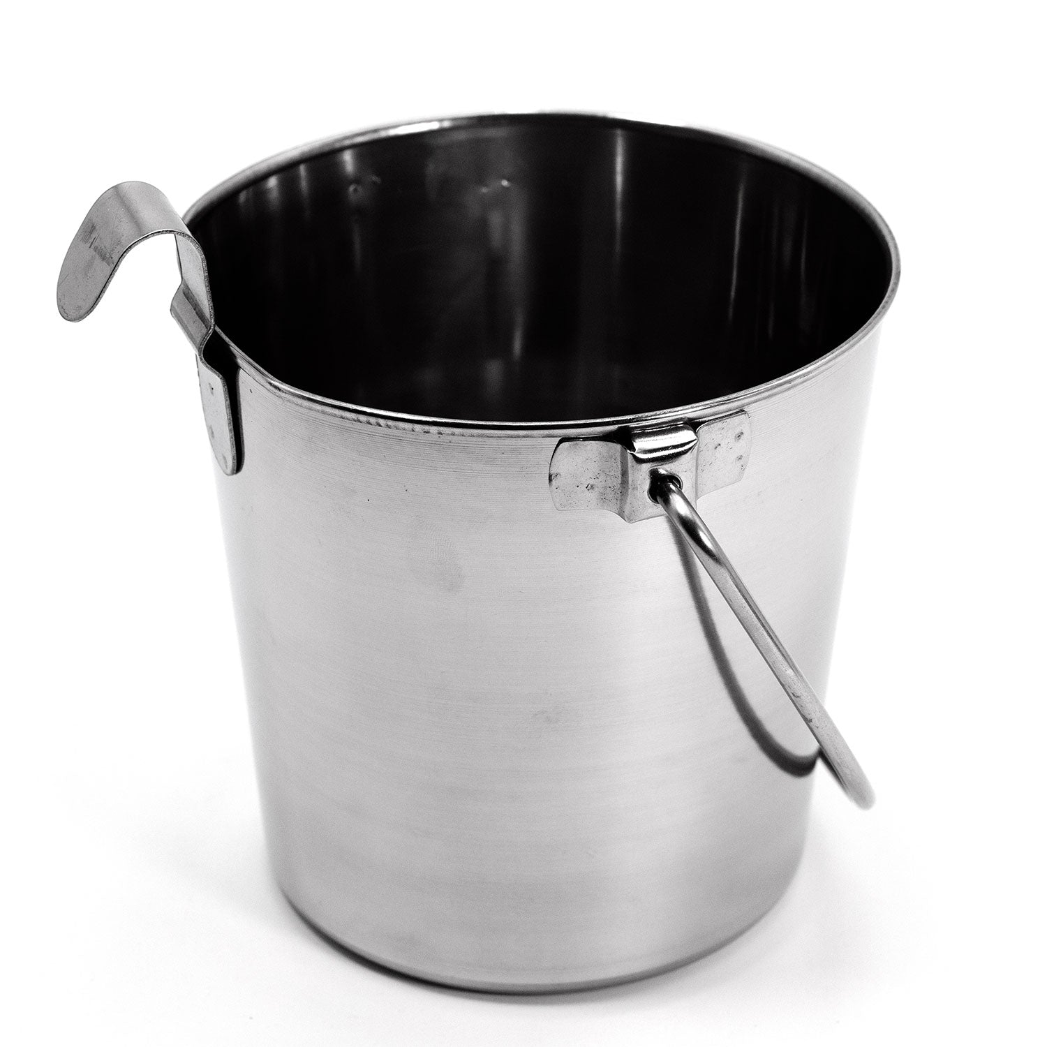 Jeffers Flat-Sided Stainless Steel Pails with Hook & Handle