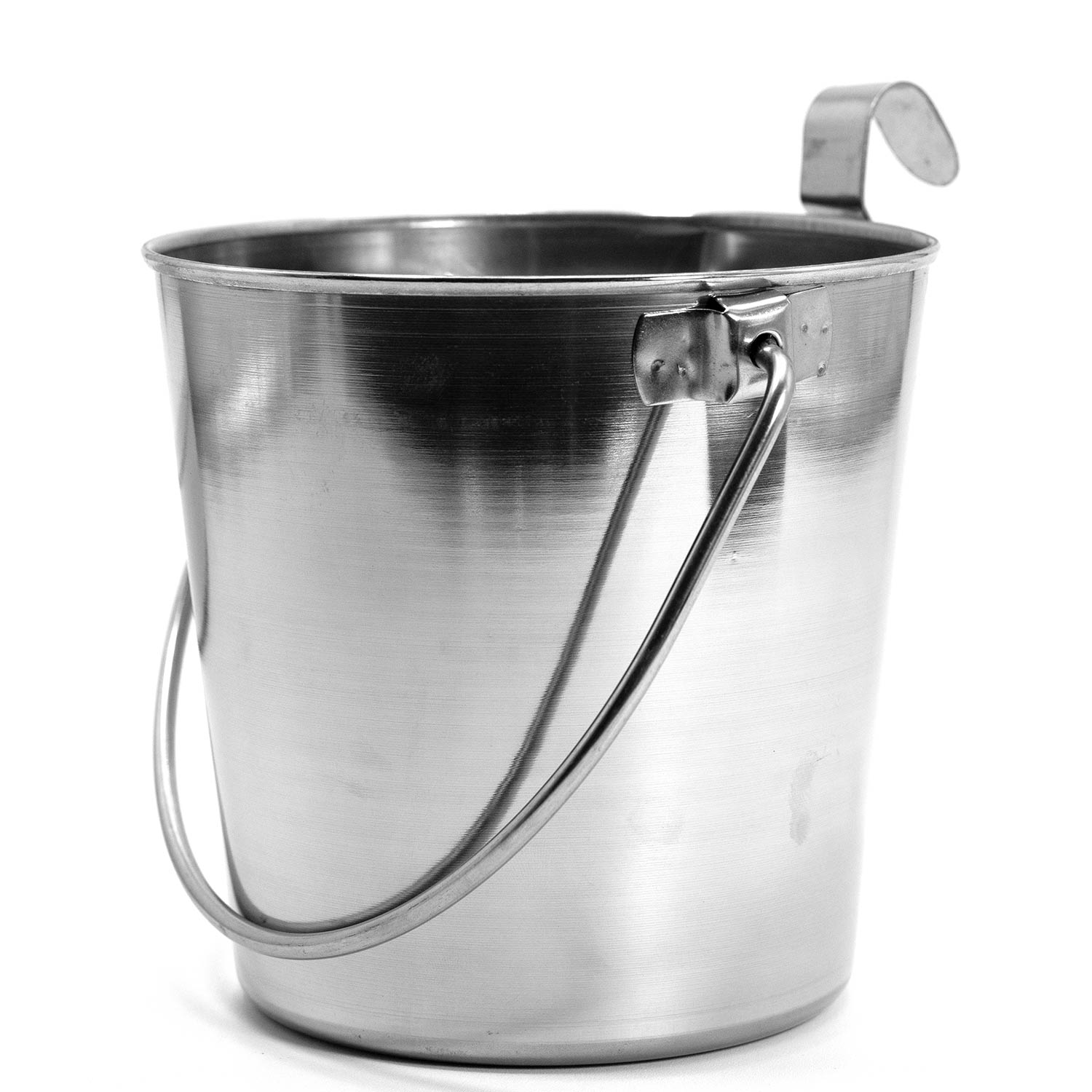 Jeffers Flat-Sided Stainless Steel Pails with Hook & Handle