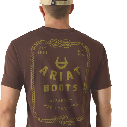 Ariat Mens Short Sleeve Shirt, Ropes & Boots Western Graphic Tee