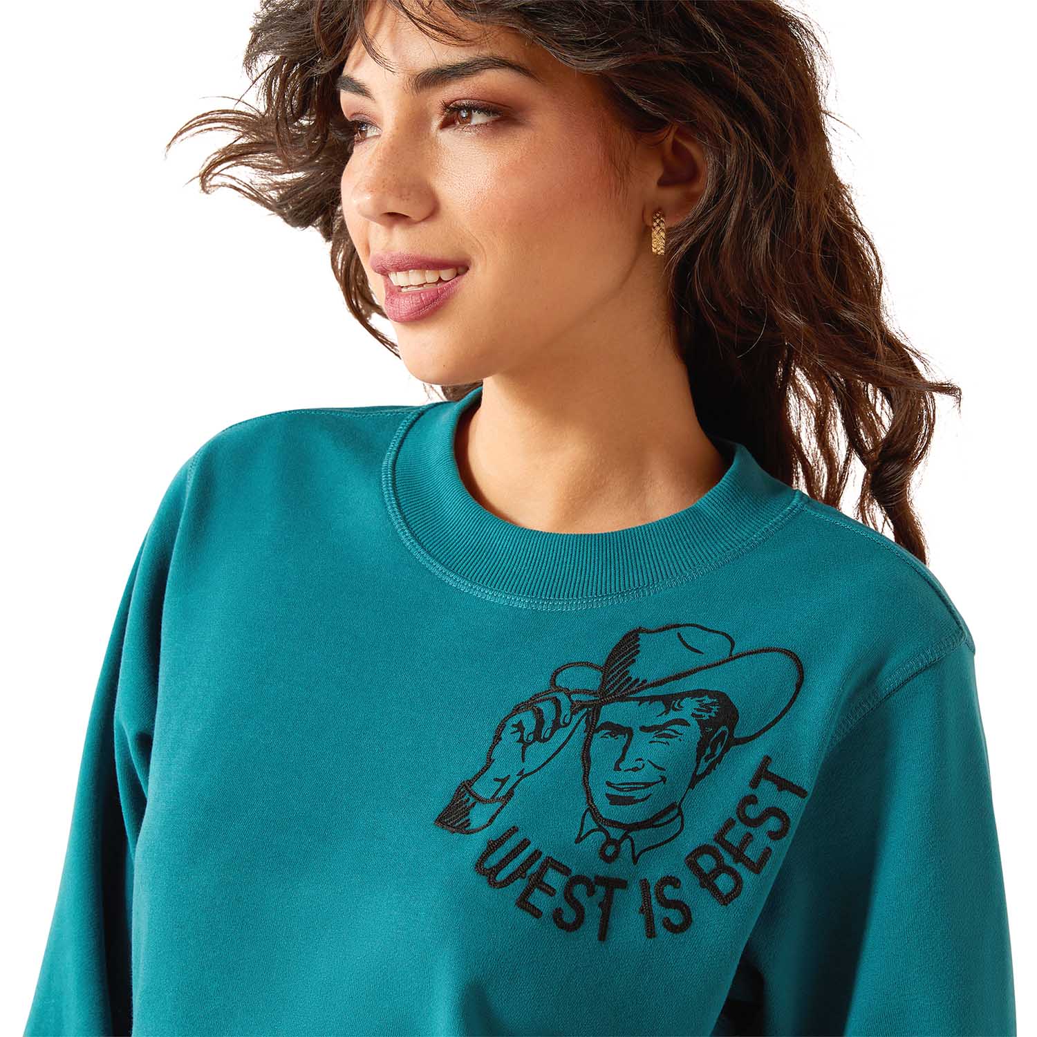 Ariat Women's Essential Sendero "West is Best" Graphic Sweatshirt – Cozy Western Fleece Crewneck