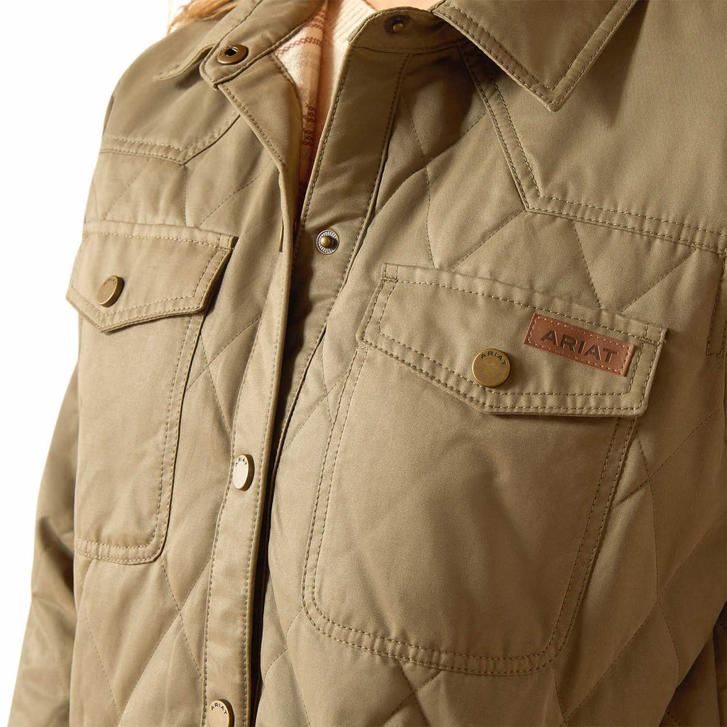 Ariat Womens Grizzly Quilted Barn Jacket – Warm Wind-Resistant Fleece-Lined Workwear Jacket