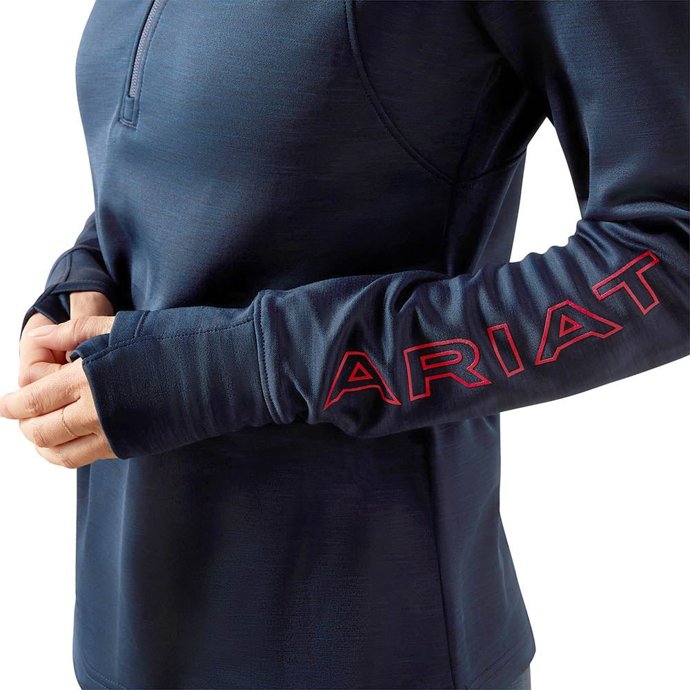 Ariat Womens Team EQ 1/4 Zip Pullover – Lightweight Fleece Riding Pullover