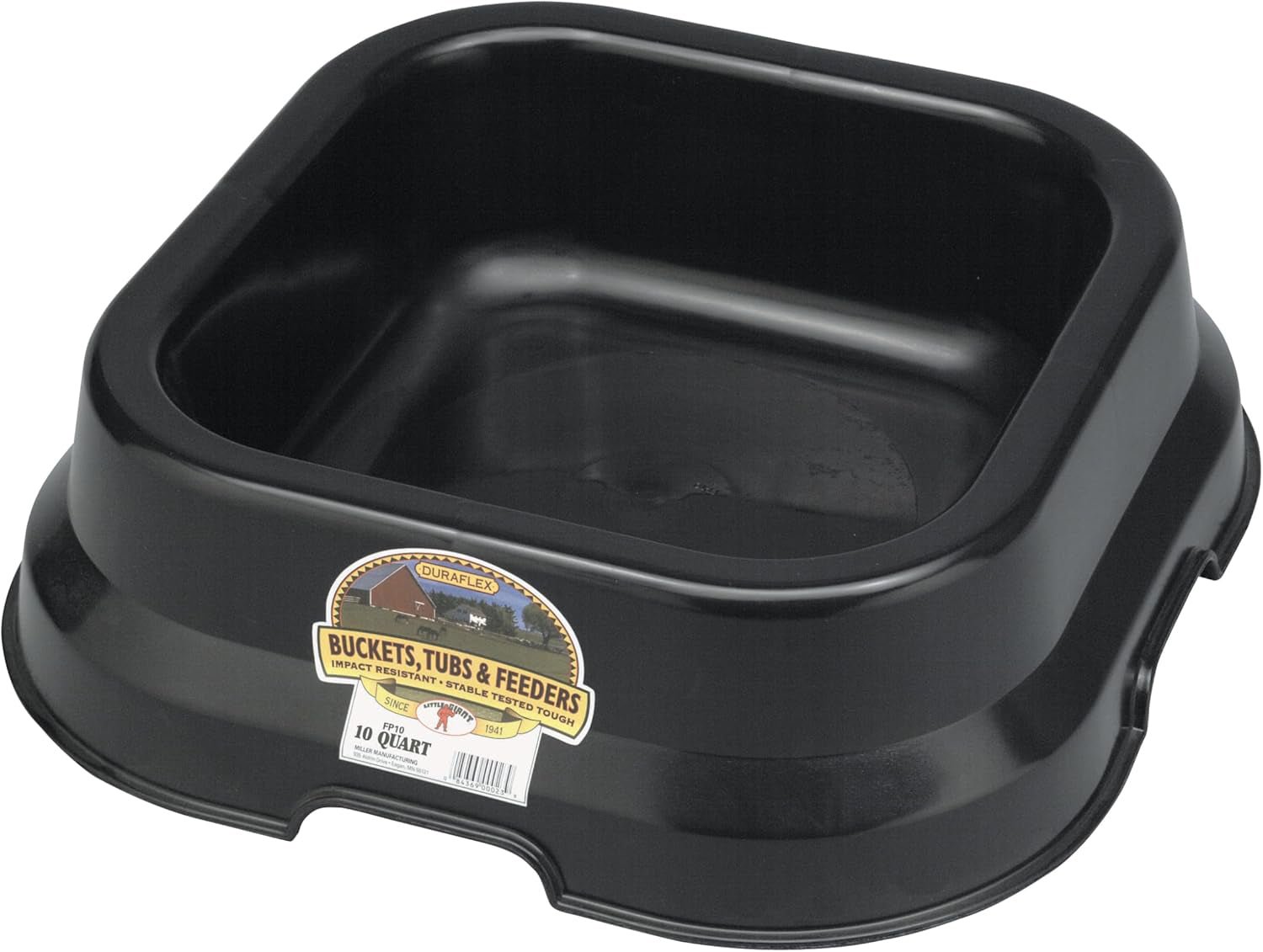 Black Plastic Feed Pan, 10 qt
