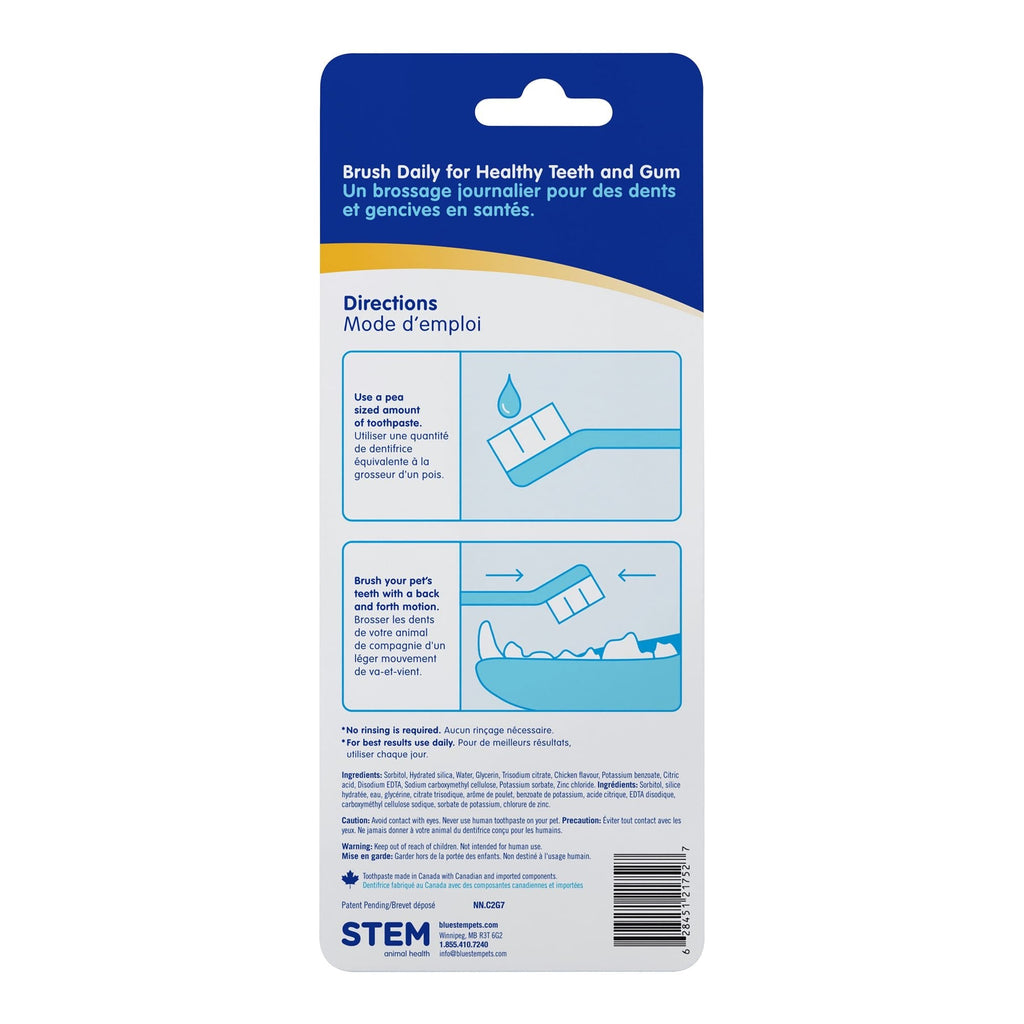 bluestem coactiv+ Oral Dental Kit for Dogs and Cats – Toothpaste, Toothbrush & Finger Brush