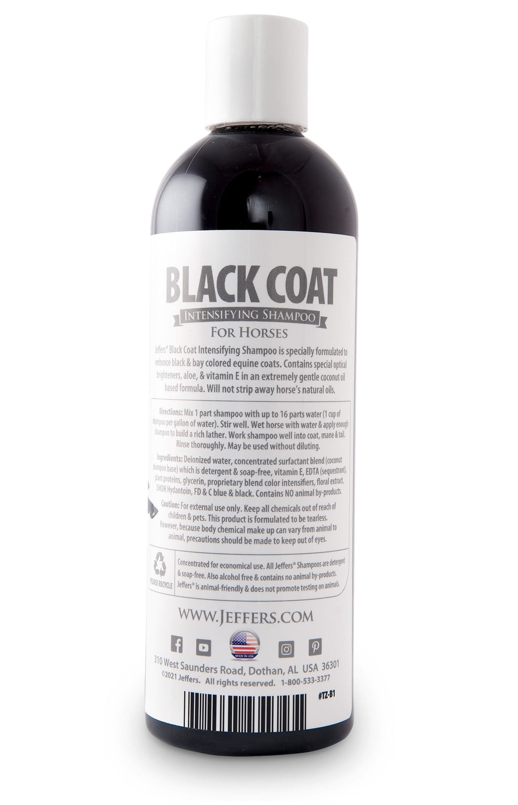 Jeffers Equine Black Coat Intensifying Horse Shampoo for Black & Bay Coats
