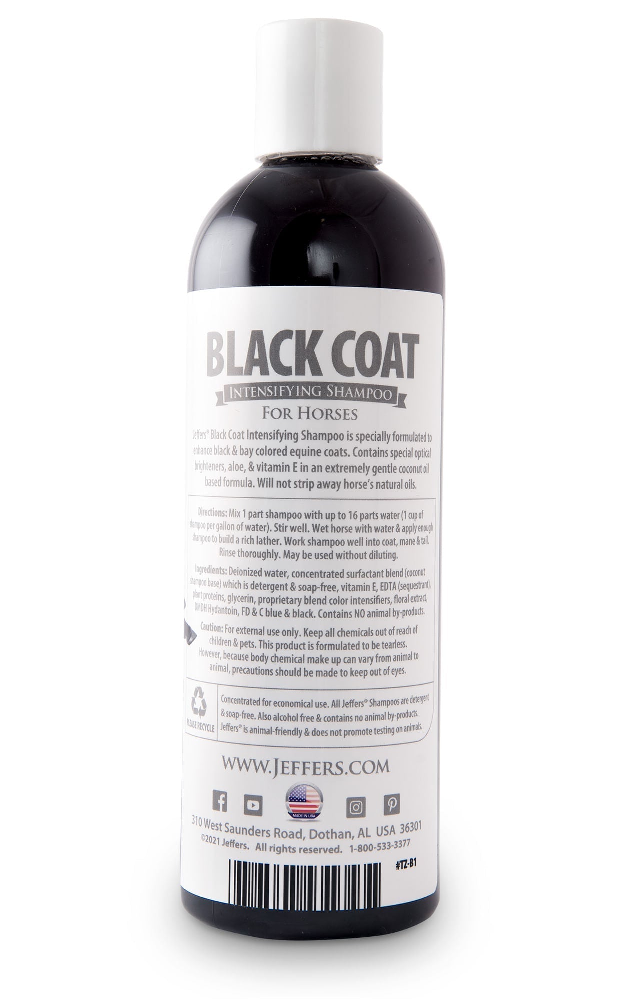 Jeffers Equine Black Coat Intensifying Horse Shampoo for Black & Bay Coats
