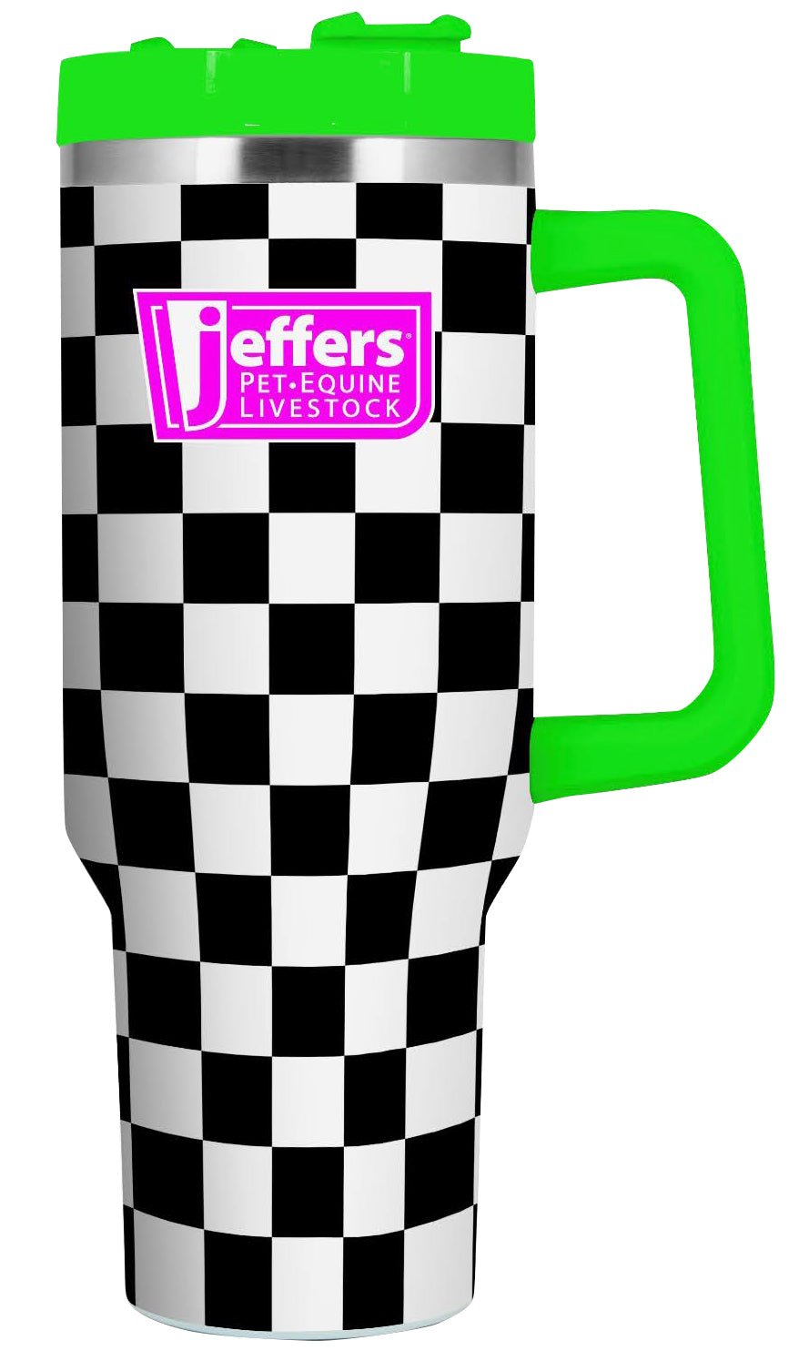 Jeffers Expression Stainless Steel Lidded Tumbler with Handle, 40 oz (Straw Included)