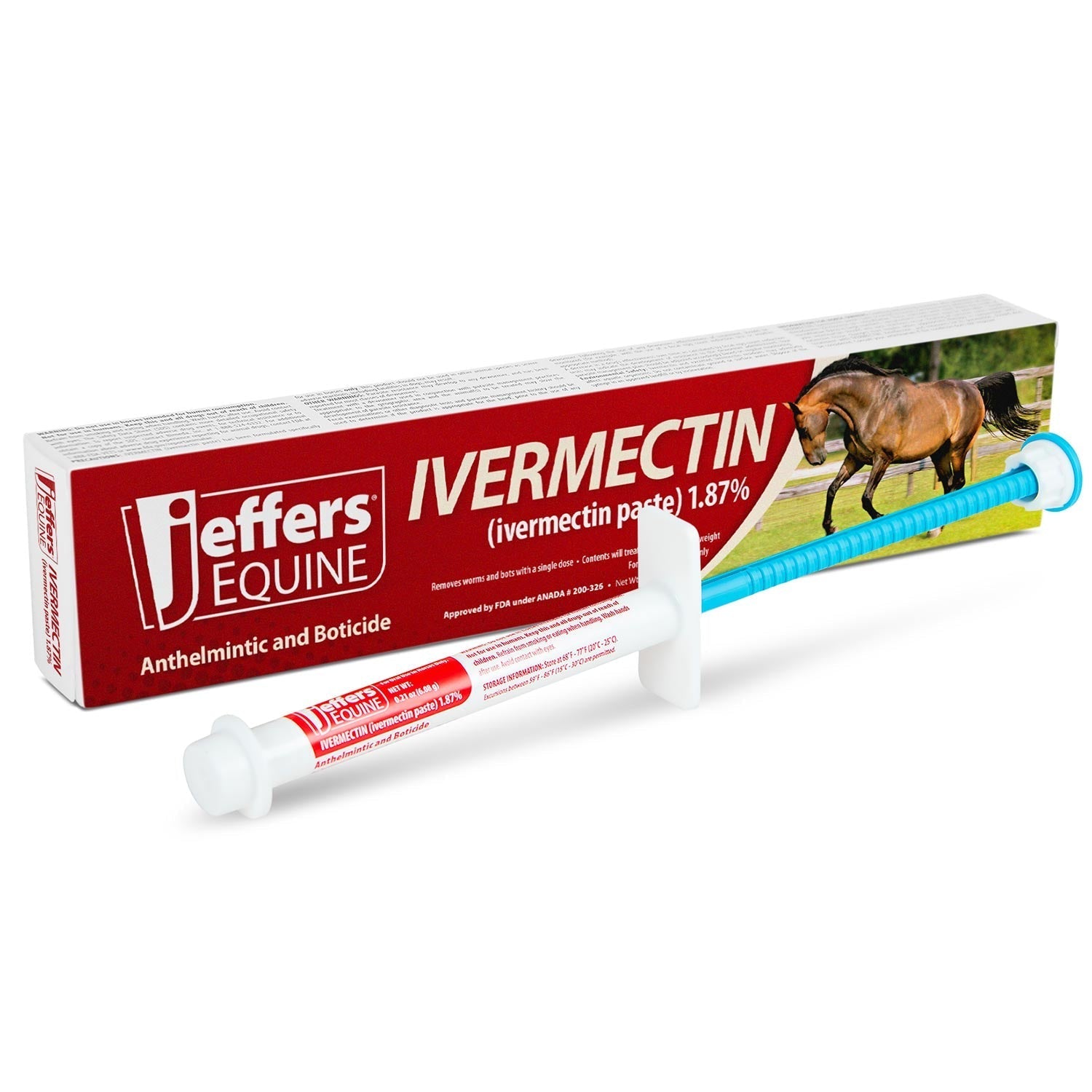 Jeffers Ivermectin Horse Dewormer Gel, Apple Flavored