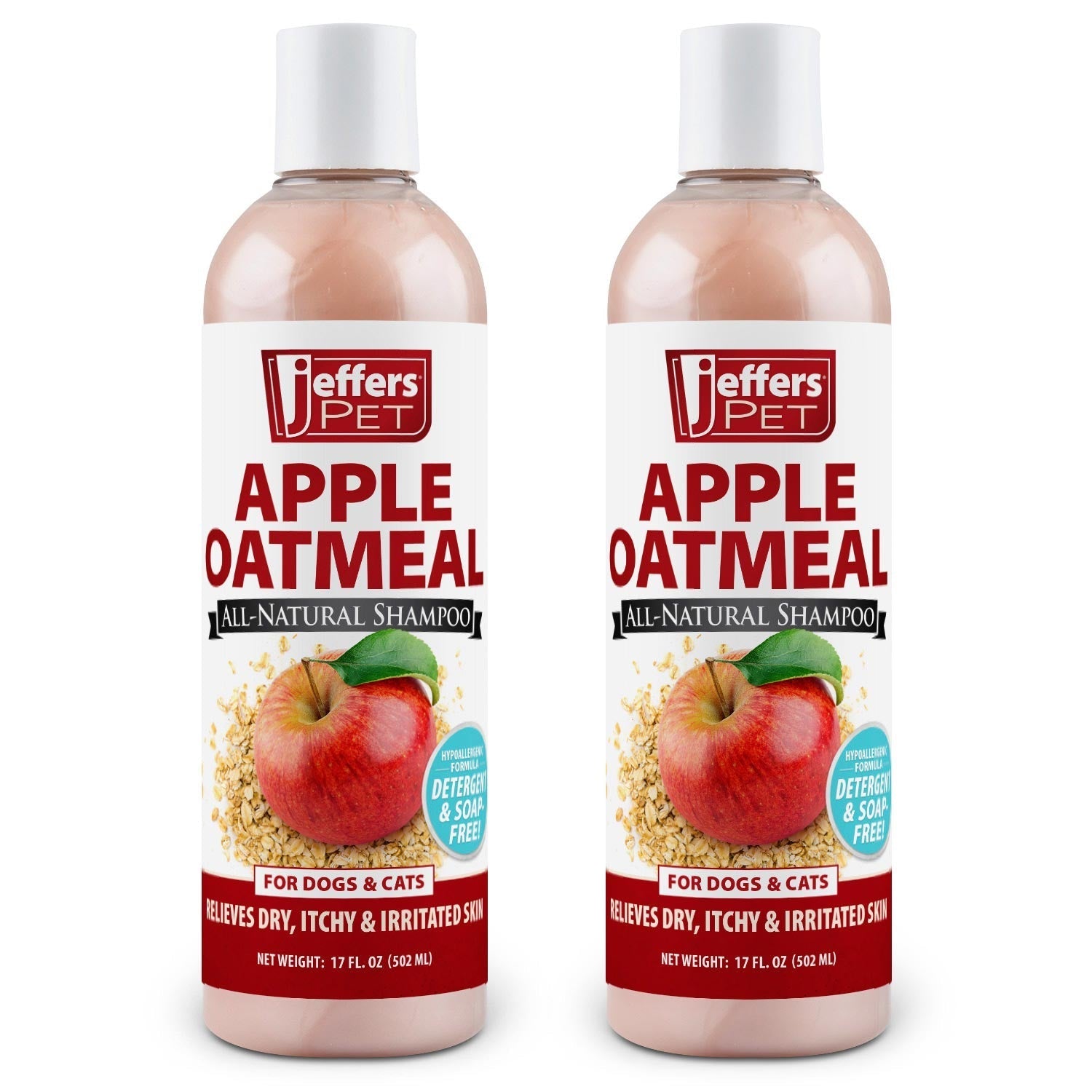 Jeffers Pet Apple Oatmeal All-Natural Hypoallergenic Dry Skin Shampoo for Dogs and Cats