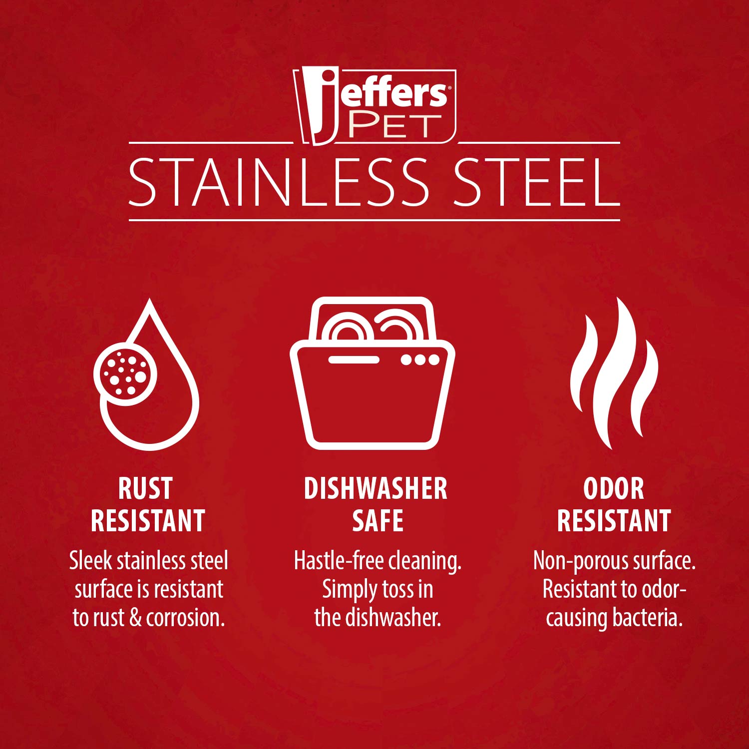 Jeffers Standard-Weight Stainless Steel Food & Water Pet Bowls