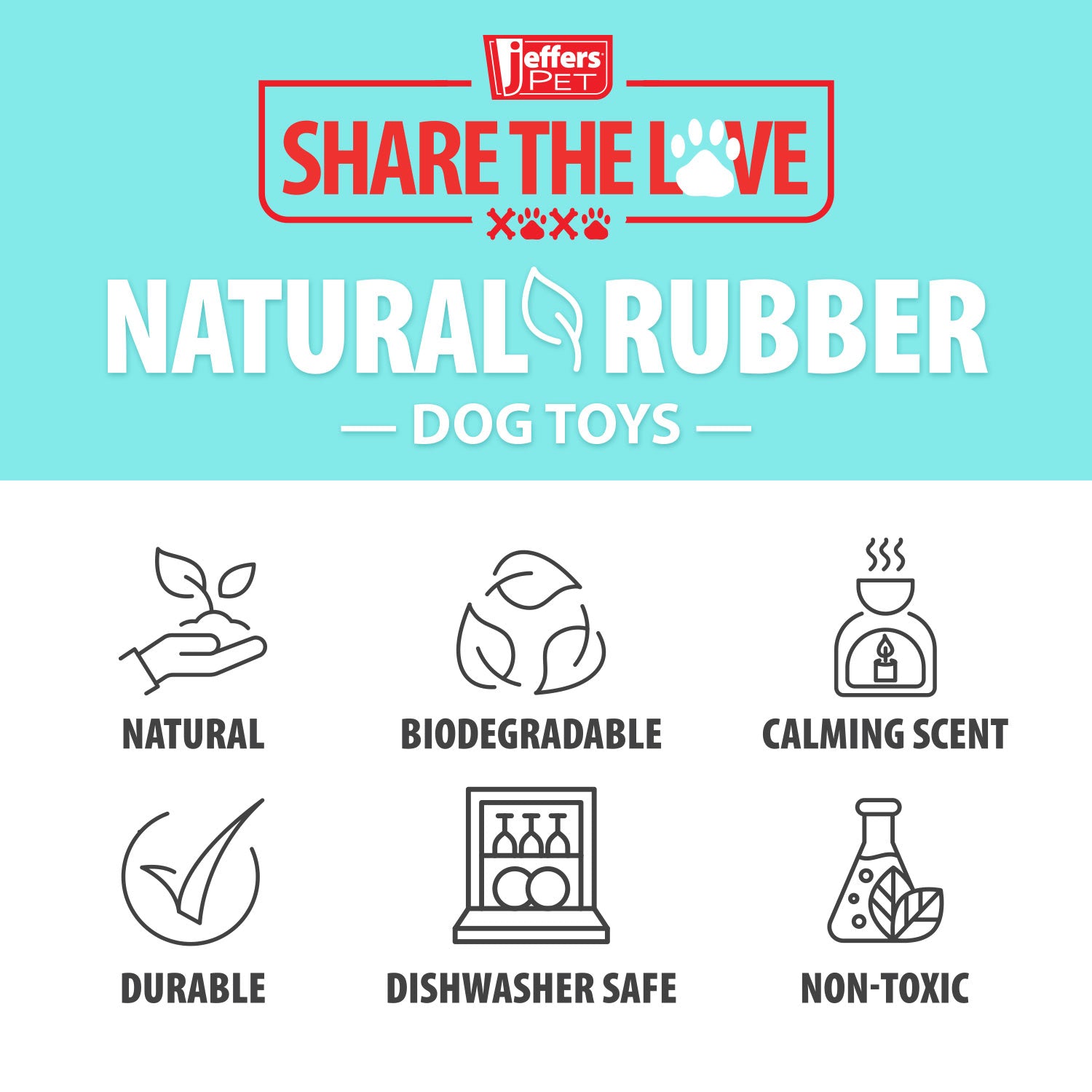 Jeffers Natural Rubber Box of Chocolates Dog Chew Toy for Medium-Chewers
