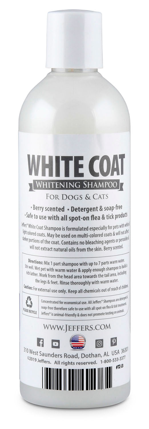 Jeffers Pet White Coat Whitening Dog & Cat Shampoo