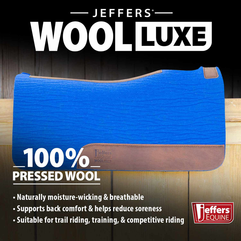 Jeffers WoolLuxe 100% Wool Equine Saddle Pad – Cushioned, Breathable, and Shock-Absorbing