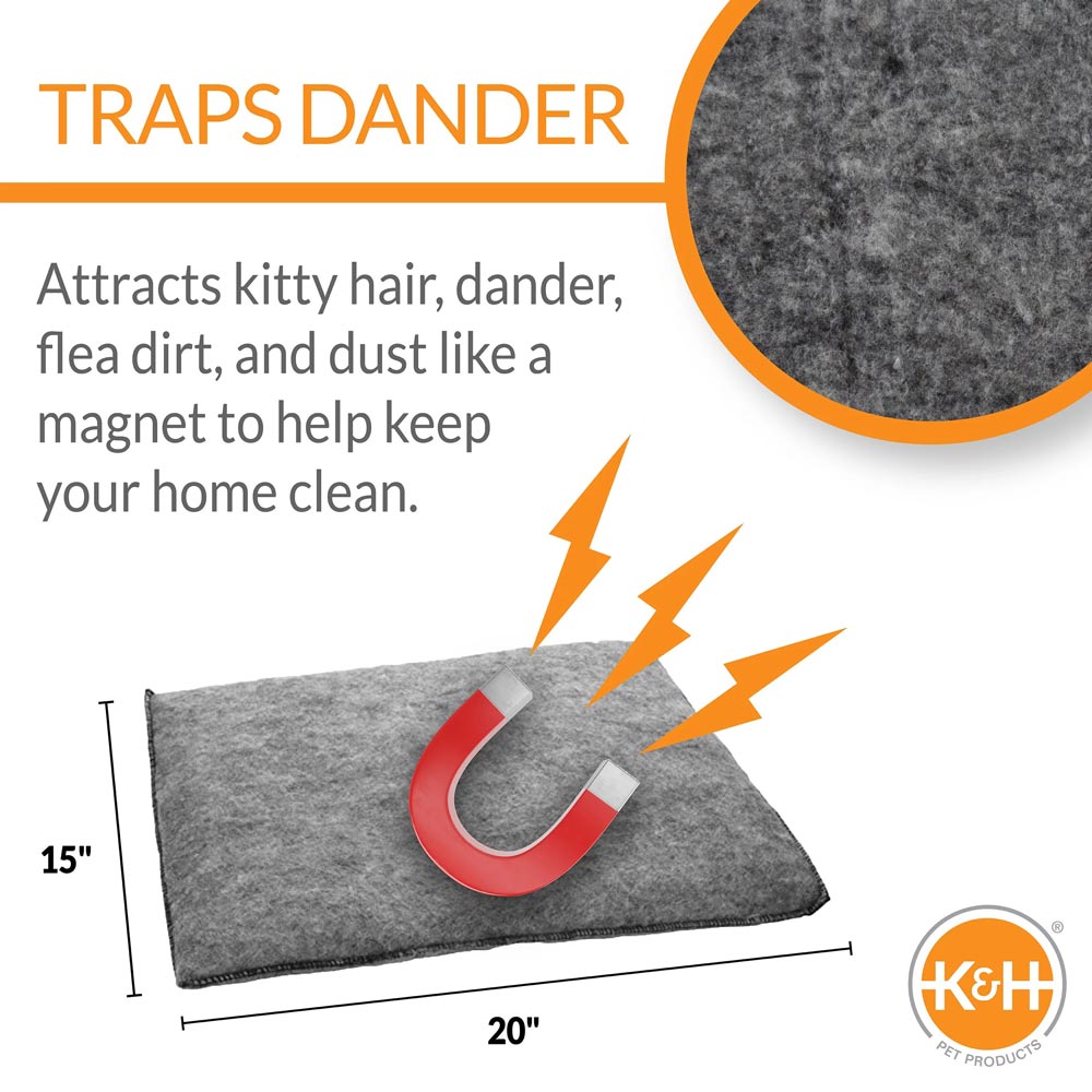 K&H Amazin’ Thermo-Kitty Pad Heated Cat Bed – Indoor Cat Warming Pad with 4-Watt Removable Heater, Machine Washable