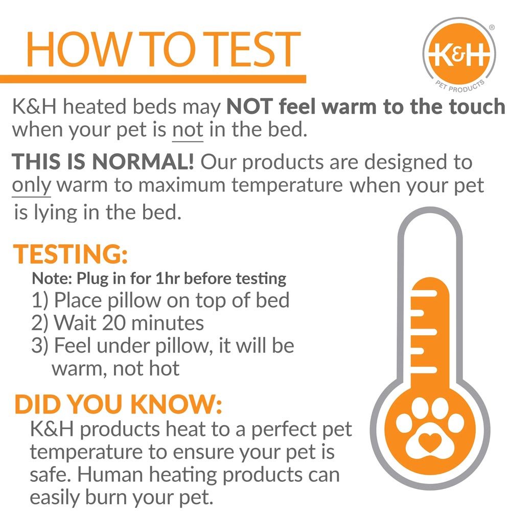 K&H Amazin’ Thermo-Kitty Pad Heated Cat Bed – Indoor Cat Warming Pad with 4-Watt Removable Heater, Machine Washable