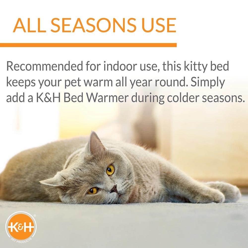 K&H Amazin’ Thermo-Kitty Pad Heated Cat Bed – Indoor Cat Warming Pad with 4-Watt Removable Heater, Machine Washable