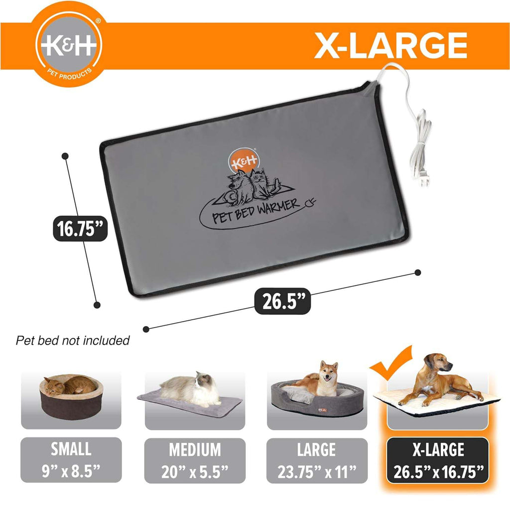 K&H Pet Bed Warmer – Indoor Heated Pad for Cats & Dogs, Thermostatically Controlled, Energy-Efficient, Safe for Arthritis & Comfort