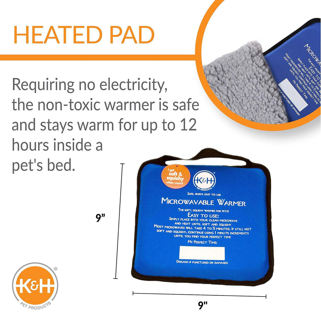 K&H Reusable Microwavable Pet Bed Warmer for Indoor & Outdoor Use with Dogs and Cats