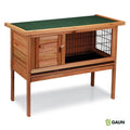 Malta Wooden Rabbit Hutch with Raised Design, Waterproof Folding Roof, Outdoor Bunny House