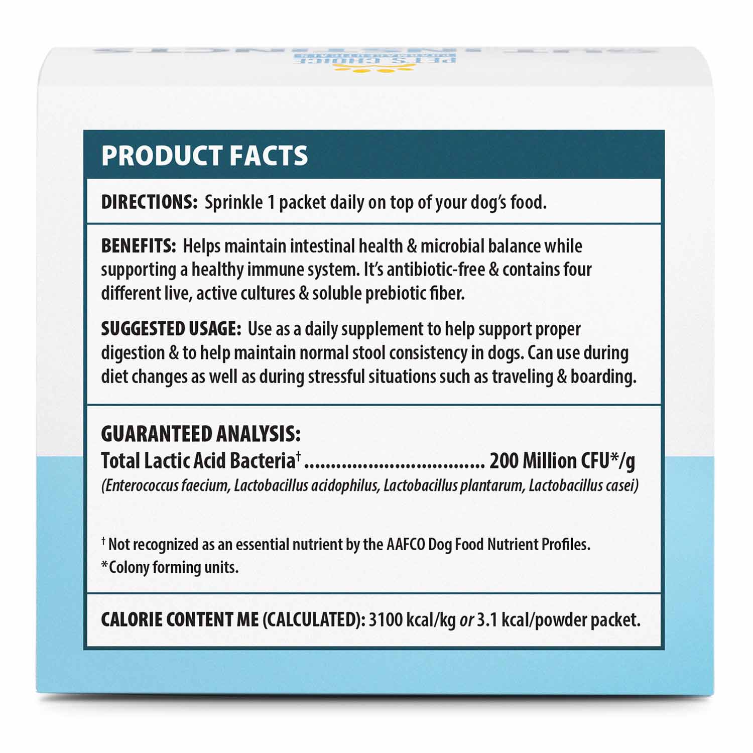 Pet's Choice Gut Instincts Probiotic Powder Packets for Dogs – Daily Digestive & Immune Support, 30 Count