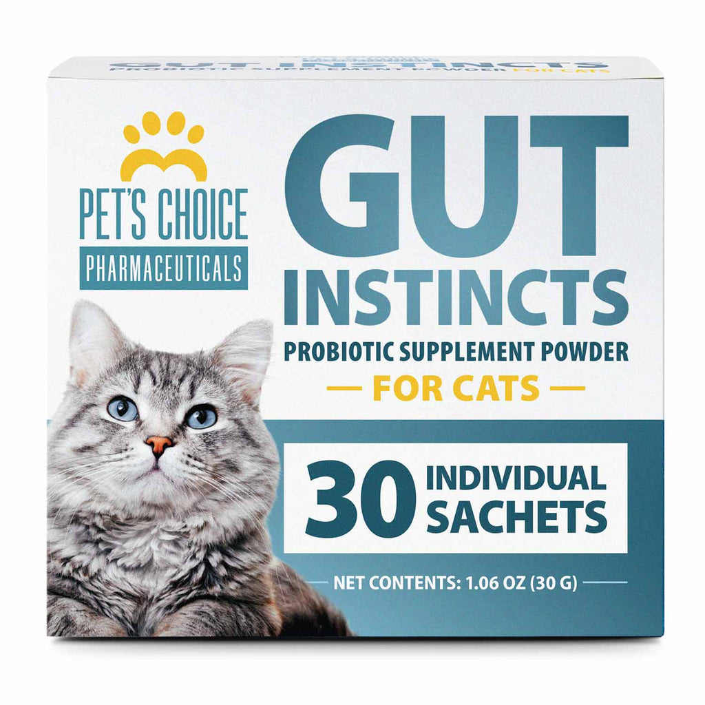 Pet’s Choice Gut Instincts Probiotic Supplement for Cats, Digestive & Immune Support, 30 Powder Packets, Made in USA
